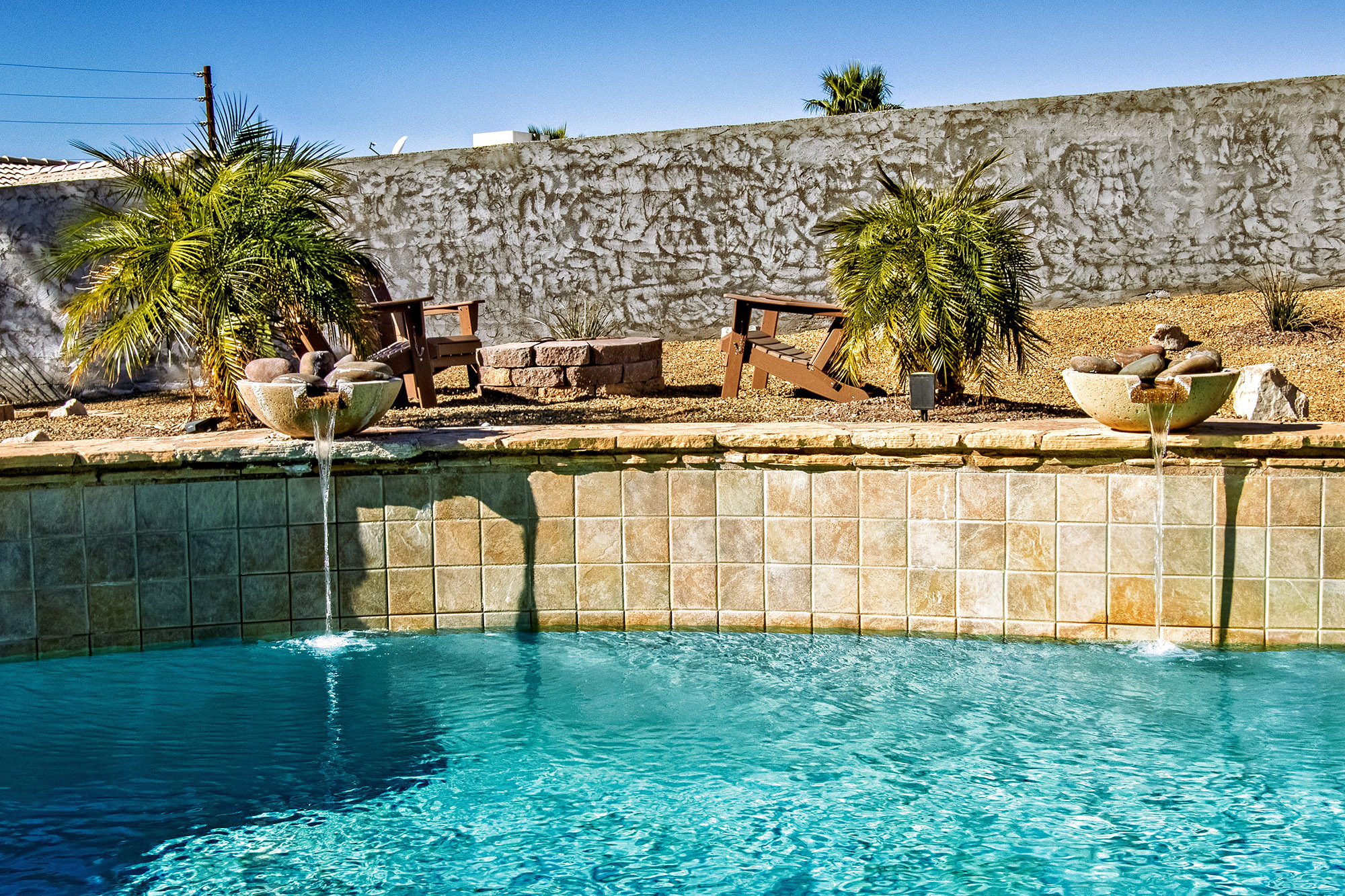 Pool and backyard